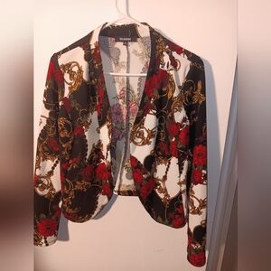 Elegant Women's Blazer with Floral Design